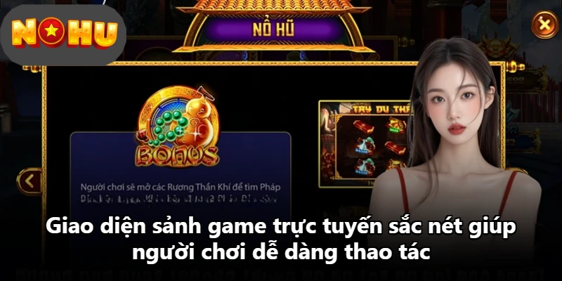 Giao diện sảnh game trực tuyến sắc nét giúp người chơi dễ dàng thao tác